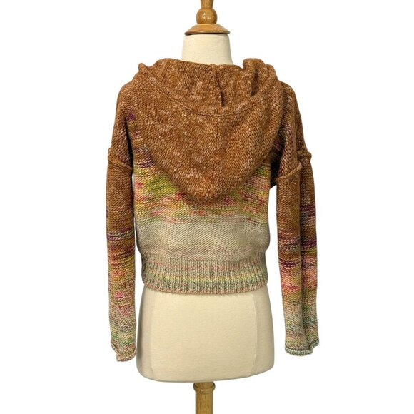 Anthropologie Pilcro Wool Blend Hoodie Sweater Pullover V-Neck Drawstring Size S - Picture 5 of 11